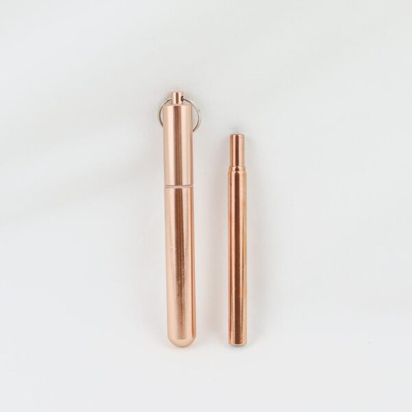 Collapsible Stainless Straw Rose Gold Large